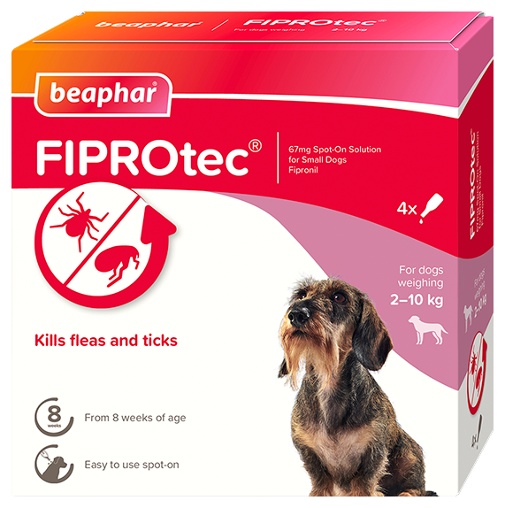 Beaphar FIPROtec Spot-On for Small Dogs 2-10kg 4 pipette pack